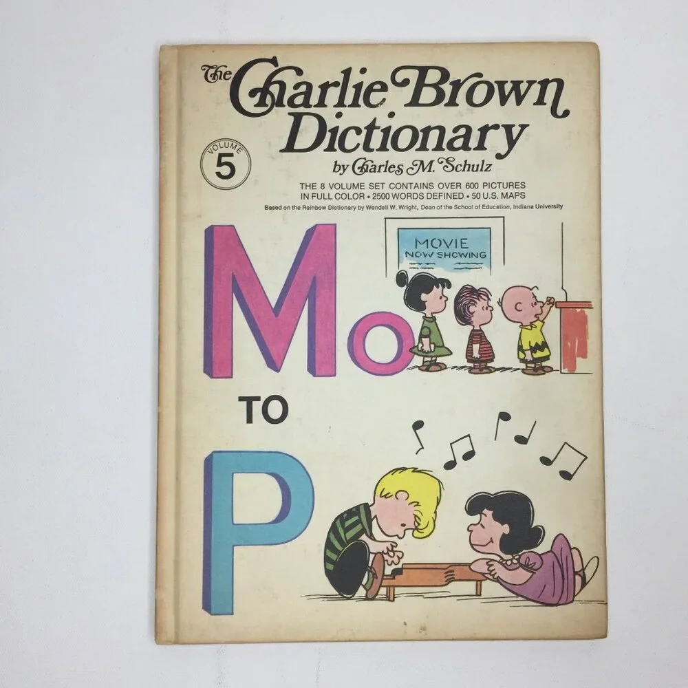 Vintage 1973 Peanuts The Charlie Brown Dictionary Incomplete Set Volumes 1-5 & 7